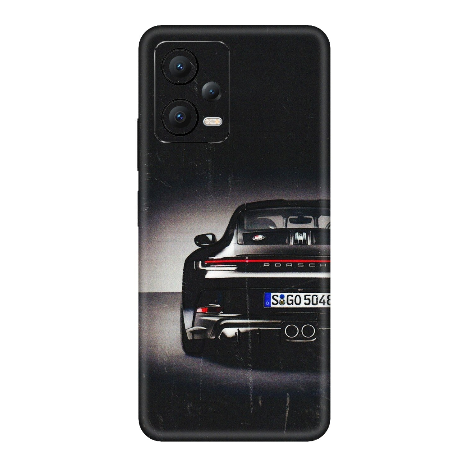 POCO Phone Skins (All Models) - New Black Porsche GT3 - 3D Embossed Finish (L-327) Poco X5 (5G)