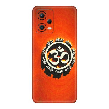 POCO Phone Skins (All Models) - Aum Shiv Orange - 3D Embossed Finish (L-32) Poco X5 (5G)