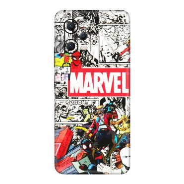 POCO Phone Skins (All Models) - Marvel Colorful Comic - 3D Embossed Finish (L-64) Poco X5 (5G)