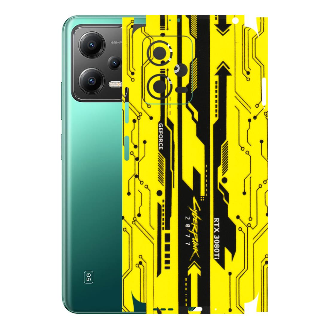 POCO Phone Skins (All Models) - Yellow Cyberpunk - 3D Embossed Finish (L-93) Poco X5 (5G)