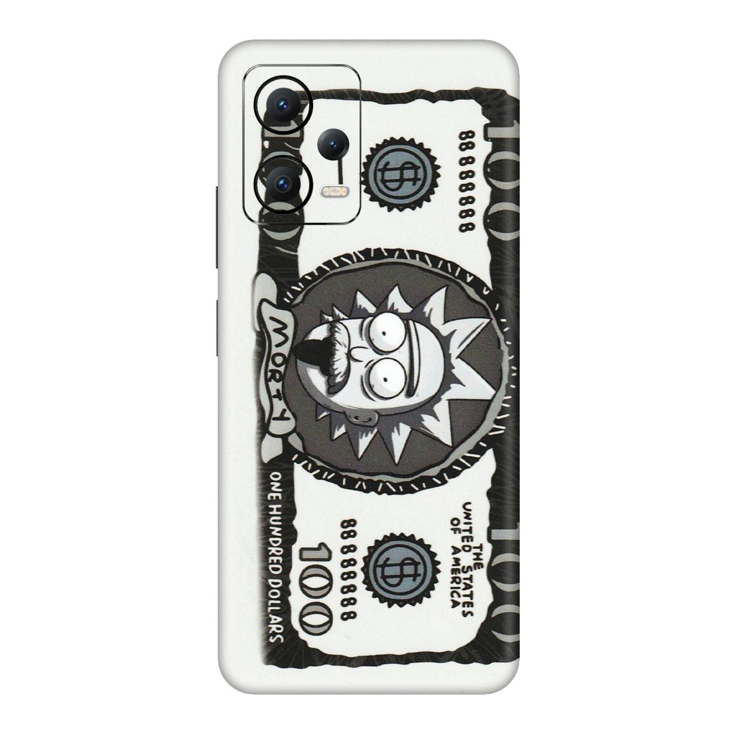 POCO Phone Skins (All Models) - Rick And Morty Hundred Dollar Anime - Matte Finish (M-161) Poco X5 (5G)