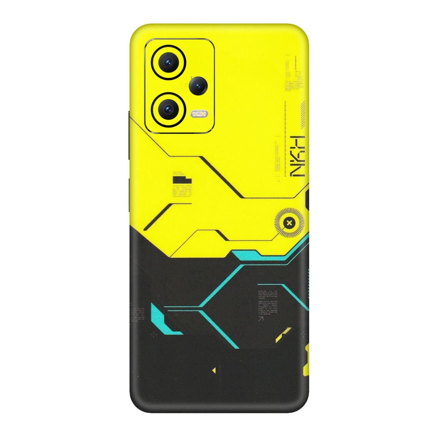 POCO Phone Skins (All Models) - Black Yellow Technica - Matte Finish (M-53) Poco X5 (5G)