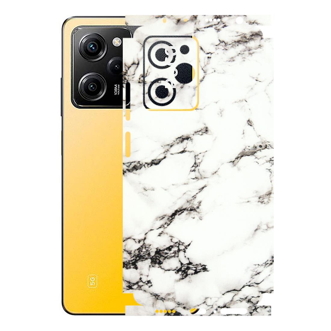 POCO Phone Skins (All Models) - Black and White Marble Texture - 3D Embossed Finish (L-124) Poco X5 PRO