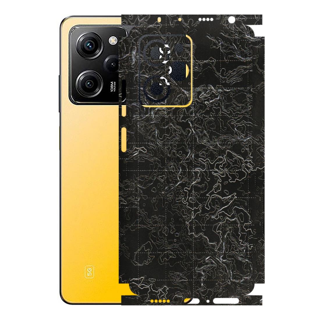 POCO Phone Skins (All Models) - Black map Texture - 3D Embossed Finish (L-201) Poco X5 PRO