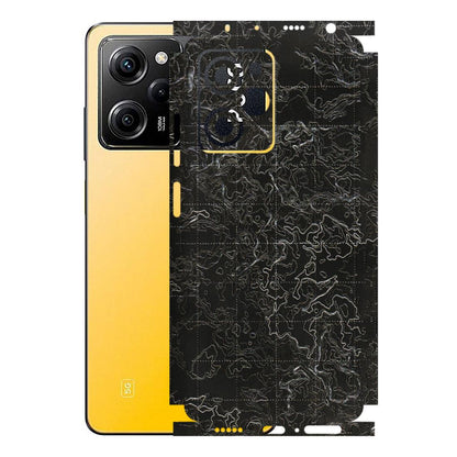 POCO Phone Skins (All Models) - Black map Texture - 3D Embossed Finish (L-201) Poco X5 PRO