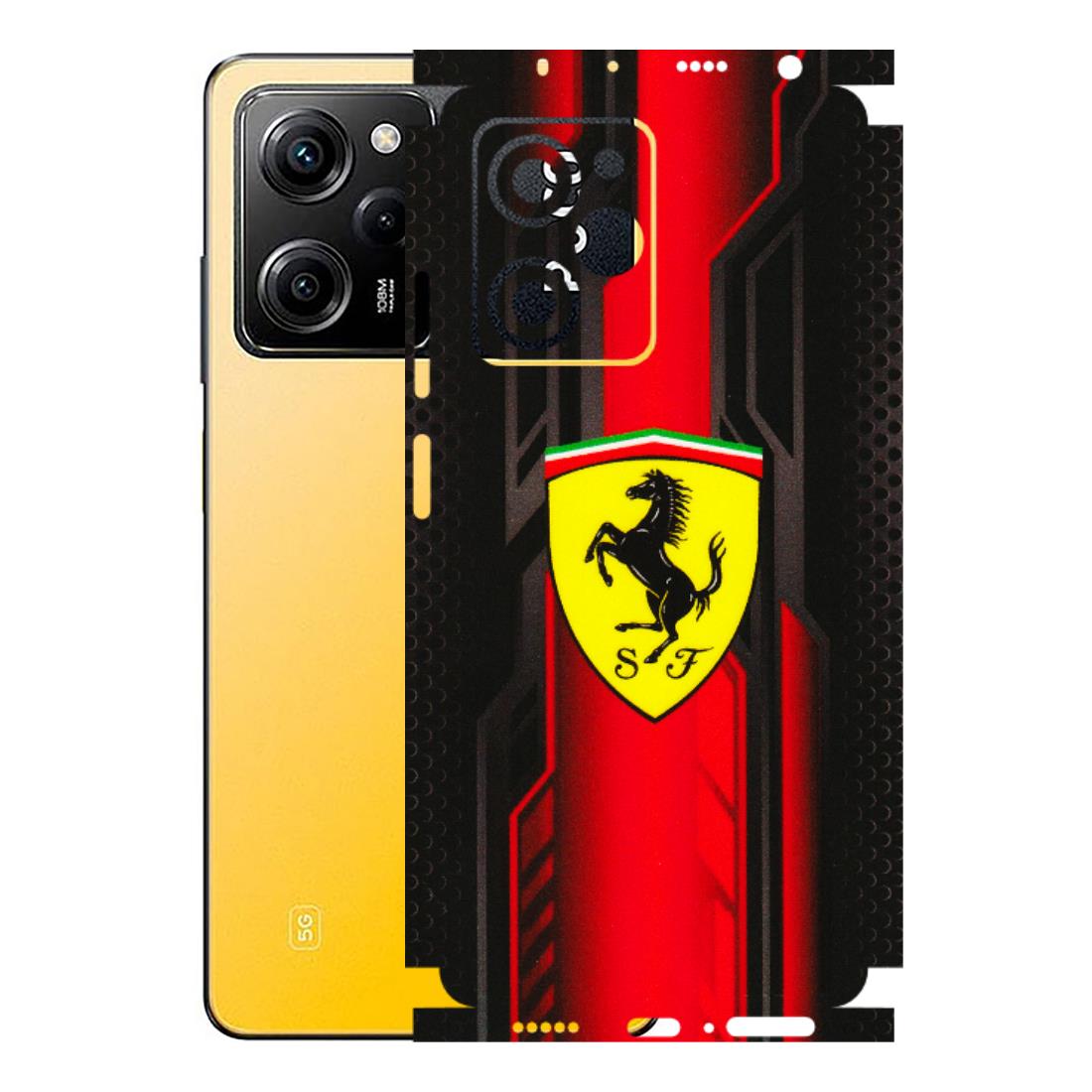 POCO Phone Skins (All Models) - Black Ferrari Logo - 3D Embossed Finish (L-253) Poco X5 PRO
