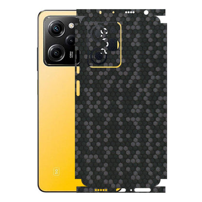 POCO Phone Skins (All Models) - Black Grey Honeycomb Sober - 3D Embossed Finish (L-85) Poco X5 PRO