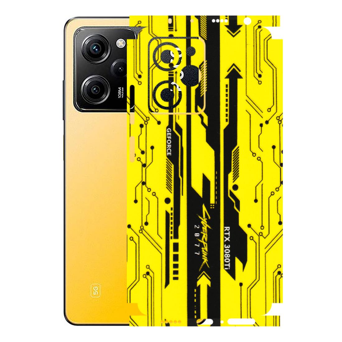 POCO Phone Skins (All Models) - Yellow Cyberpunk - 3D Embossed Finish (L-93) Poco X5 PRO