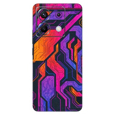 POCO Phone Skins (All Models) - Tech Circuits Futuristic - 3D Embossed Finish (L-07) Poco X6 (5G)