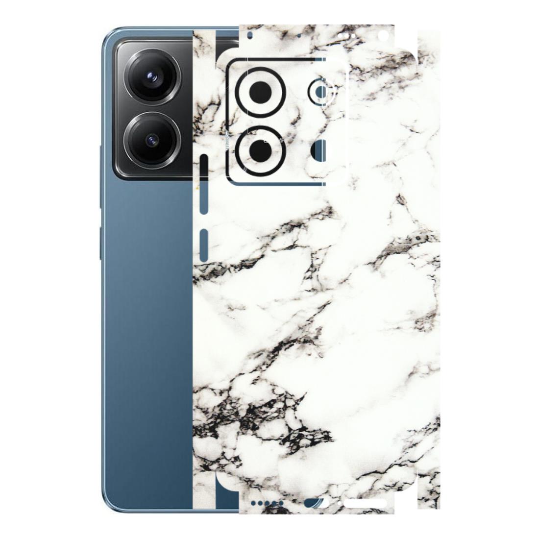 POCO Phone Skins (All Models) - Black and White Marble Texture - 3D Embossed Finish (L-124) Poco X6 (5G)