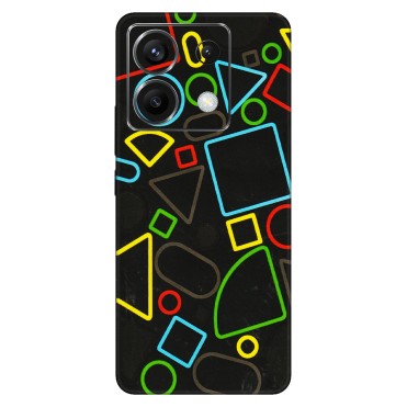 POCO Phone Skins (All Models) - Black Shapes - 3D Embossed Finish (L-131) Poco X6 (5G)