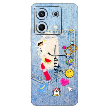POCO Phone Skins (All Models) - Denim Jeans Pocket - 3D Embossed Finish (L-134) Poco X6 (5G)