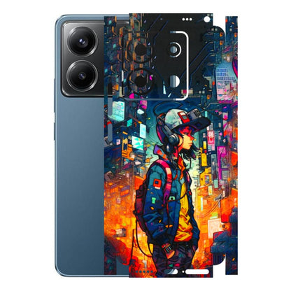 POCO Phone Skins (All Models) - Street Anime Guy - 3D Embossed Finish (L-158) Poco X6 (5G)