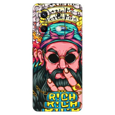 POCO Phone Skins (All Models) - Battle King Dude Face - 3D Embossed Finish (L-178) Poco X6 (5G)
