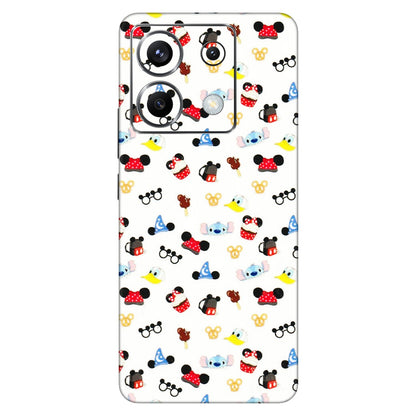 POCO Phone Skins (All Models) - Minnie Mouse & Donald Doodles s - 3D Embossed Finish (L-194) Poco X6 (5G)