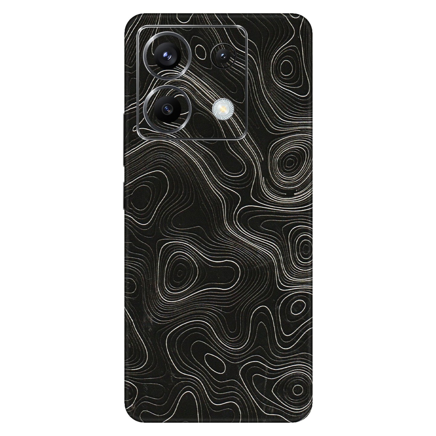 POCO Phone Skins (All Models) - Black Swirl - 3D Embossed Finish (L-196) Poco X6 (5G)
