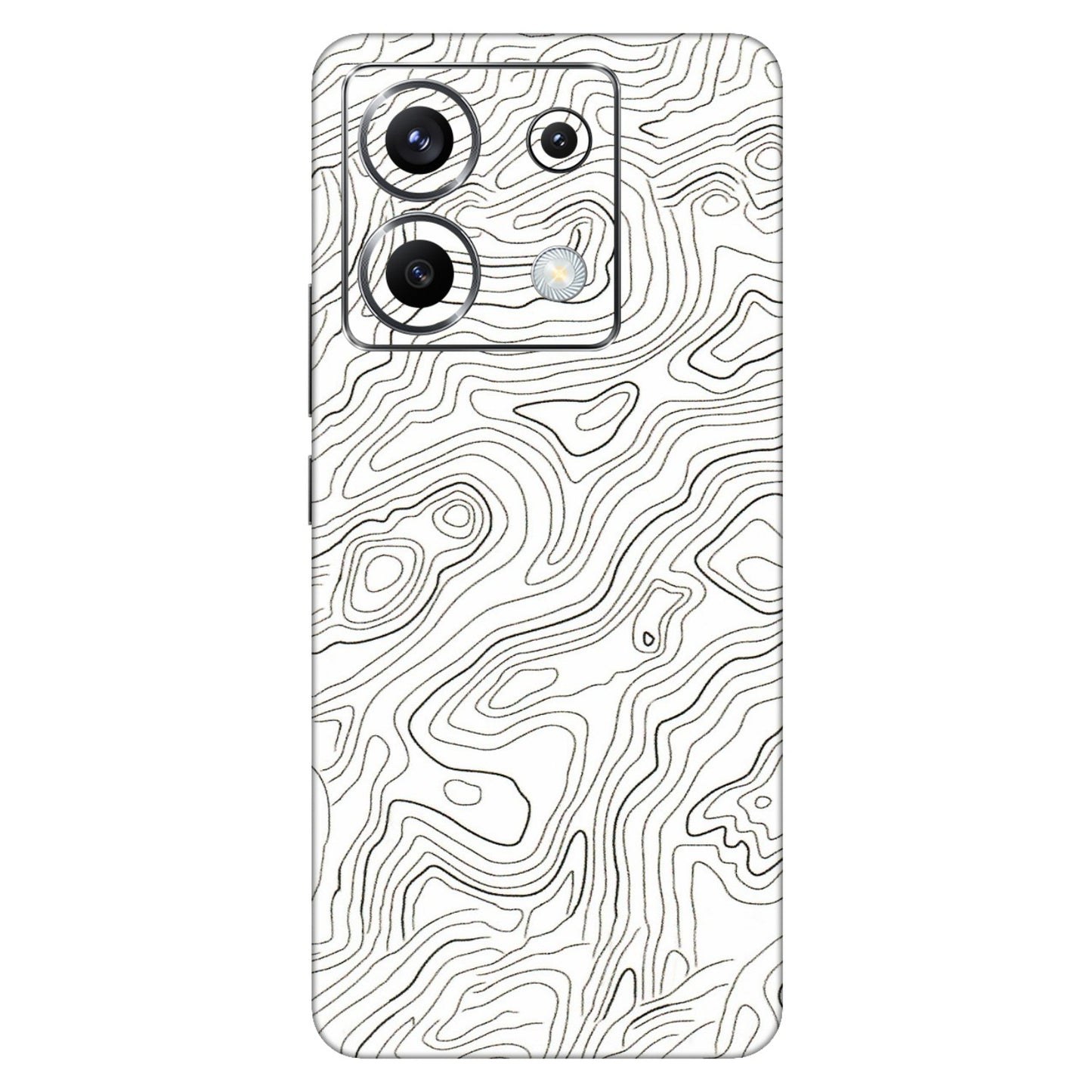 POCO Phone Skins (All Models) - White Black Swirls - 3D Embossed Finish (L-219) Poco X6 (5G)