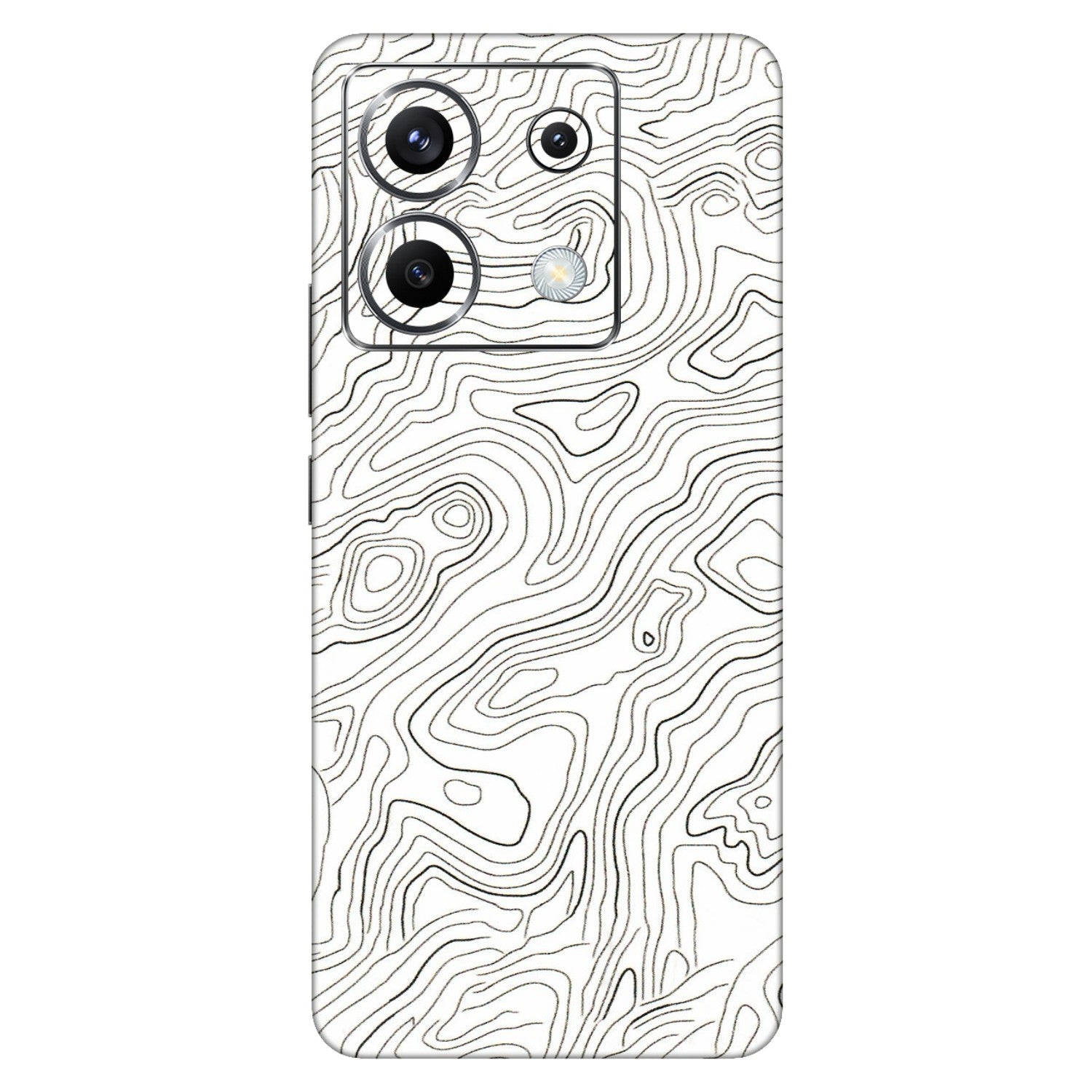 POCO Phone Skins (All Models) - White Black Swirls - 3D Embossed Finish (L-219) Poco X6 (5G)