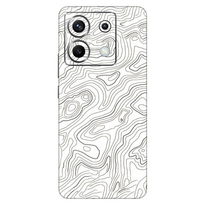 POCO Phone Skins (All Models) - White Black Swirls - 3D Embossed Finish (L-219) Poco X6 (5G)