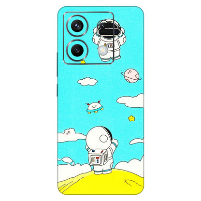 POCO Phone Skins (All Models) - Blue Skies Astro Float - 3D Embossed Finish (L-230) Poco X6 (5G)