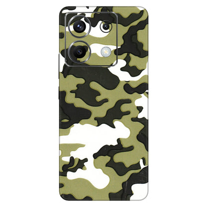 POCO Phone Skins (All Models) - Camouflages White And Green - 3D Embossed Finish (L-243) Poco X6 (5G)