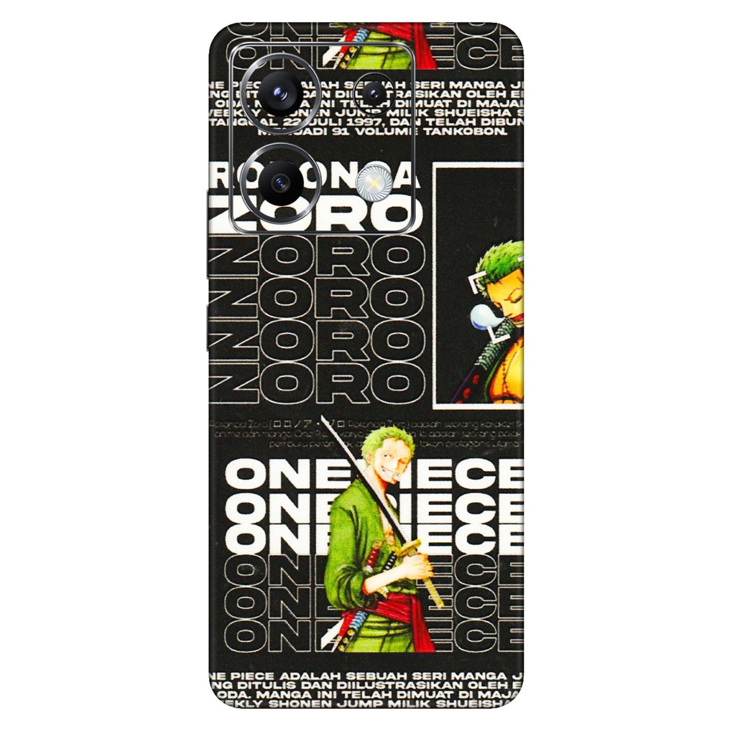 POCO Phone Skins (All Models) - One Piece Zoro - 3D Embossed Finish (L-250) Poco X6 (5G)