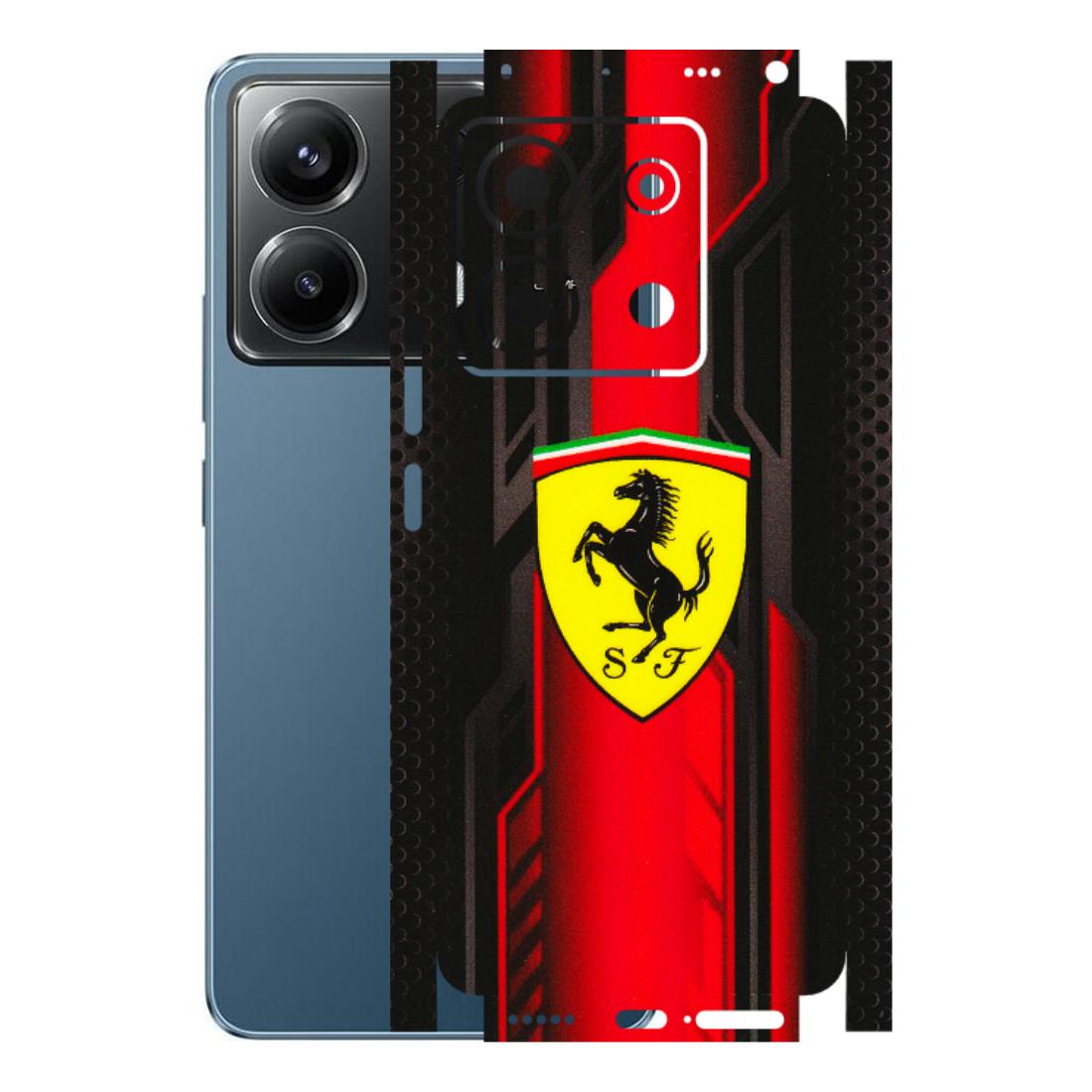POCO Phone Skins (All Models) - Black Ferrari Logo - 3D Embossed Finish (L-253) Poco X6 (5G)