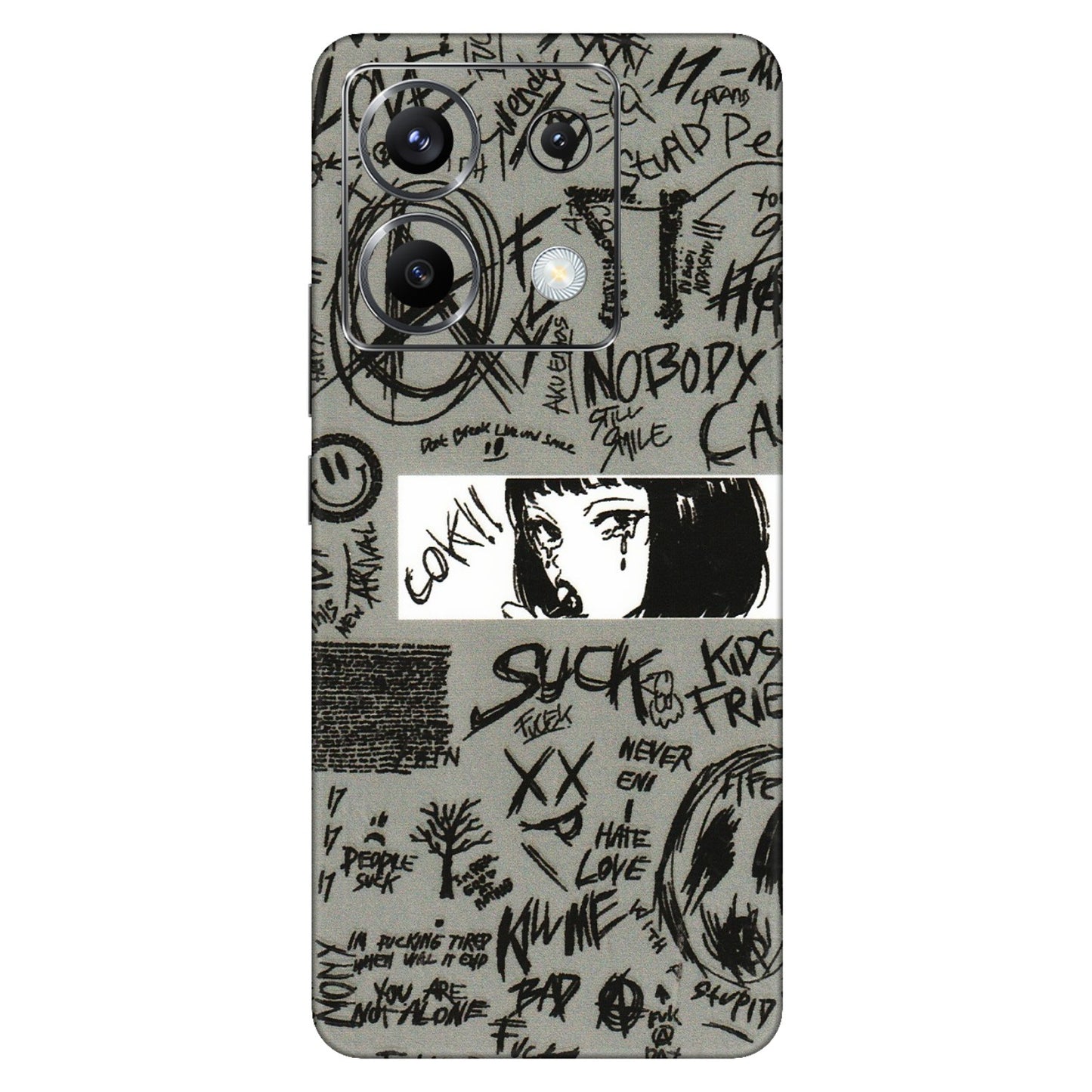 POCO Phone Skins (All Models) - Never Have Love Anime - 3D Embossed Finish (L-260) Poco X6 (5G)