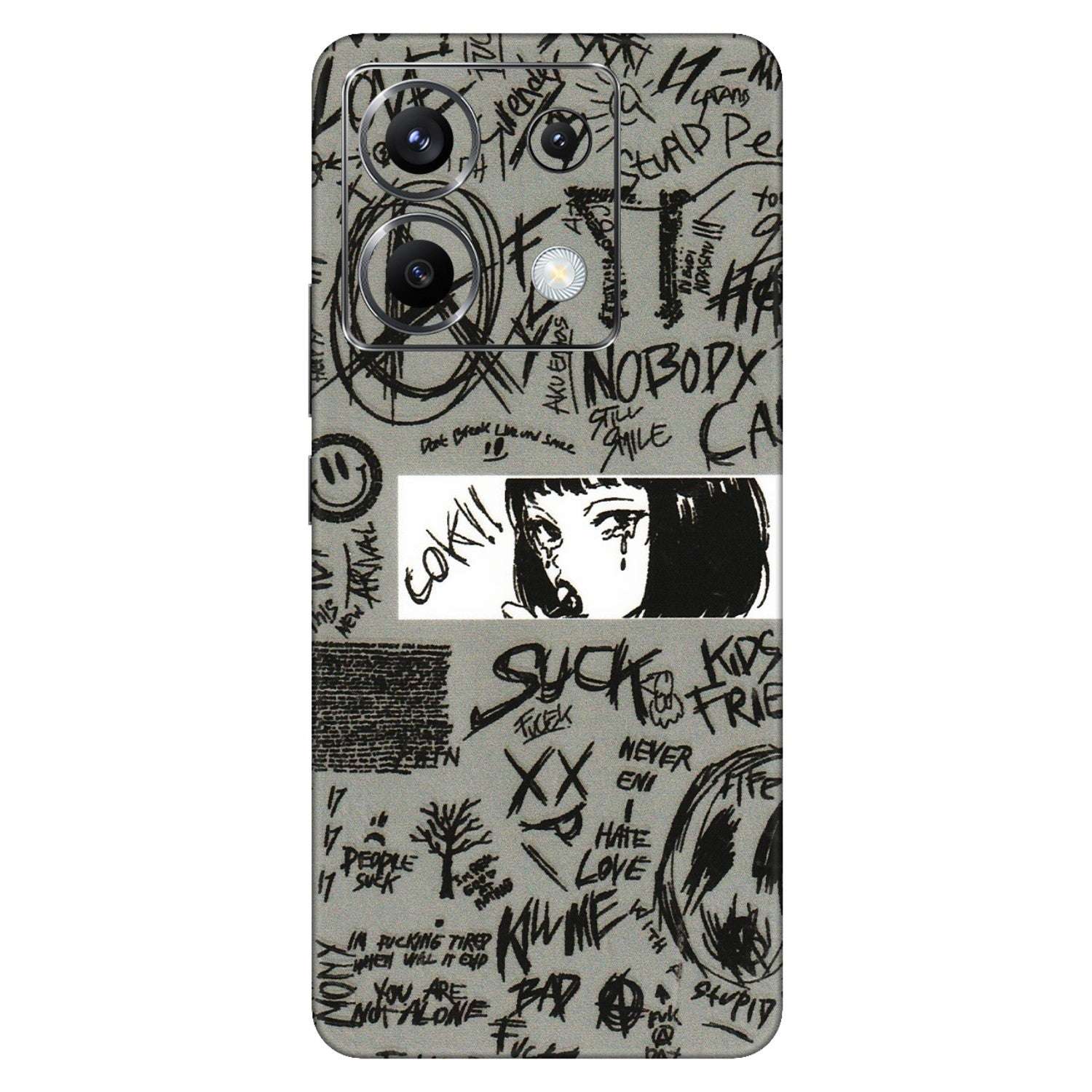 POCO Phone Skins (All Models) - Never Have Love Anime - 3D Embossed Finish (L-260) Poco X6 (5G)