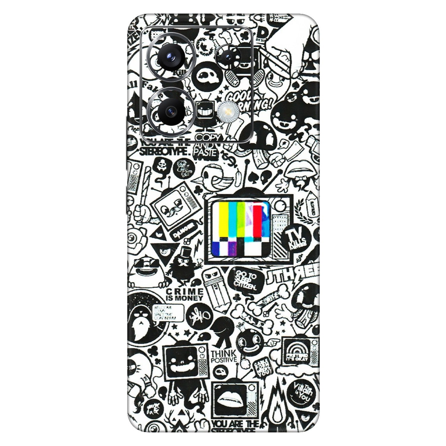 POCO Phone Skins (All Models) - Doodles Positive Art - 3D Embossed Finish (L-263) Poco X6 (5G)