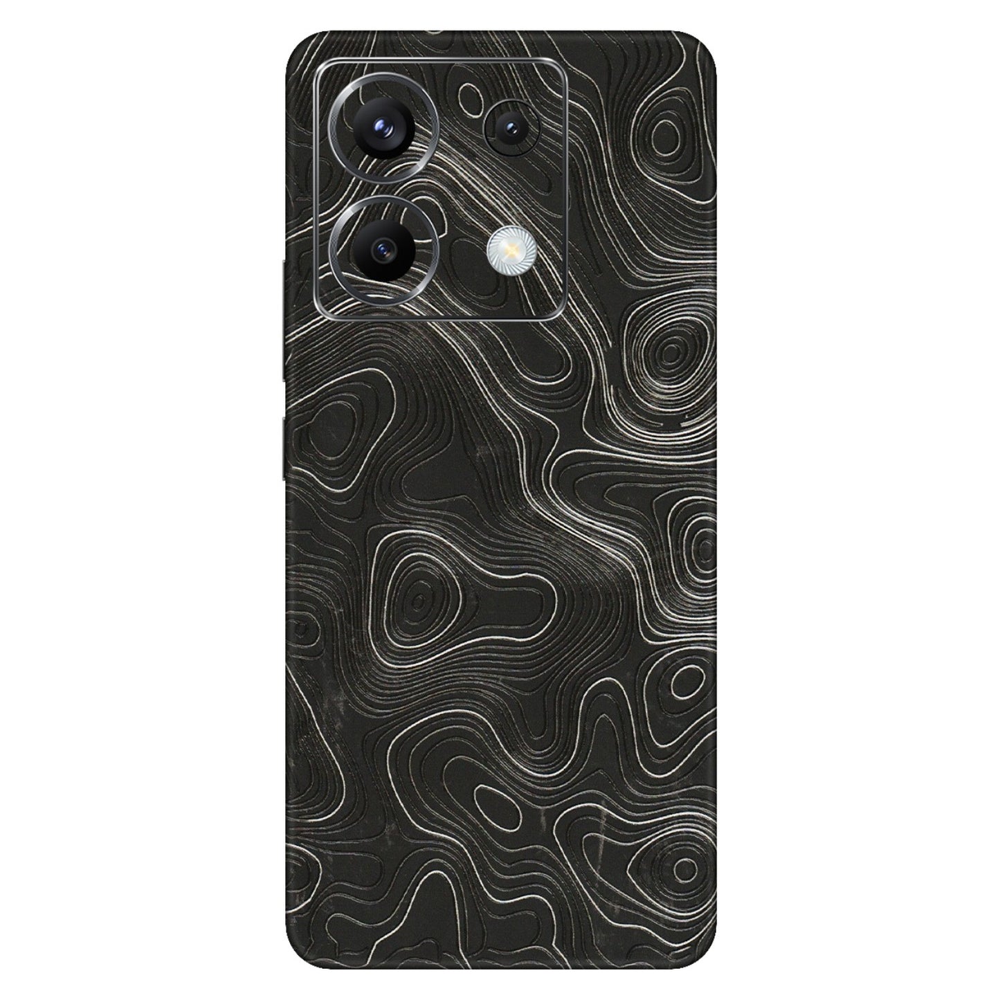 POCO Phone Skins (All Models) - Abstract White Line Map - 3D Embossed Finish (L-269) Poco X6 (5G)