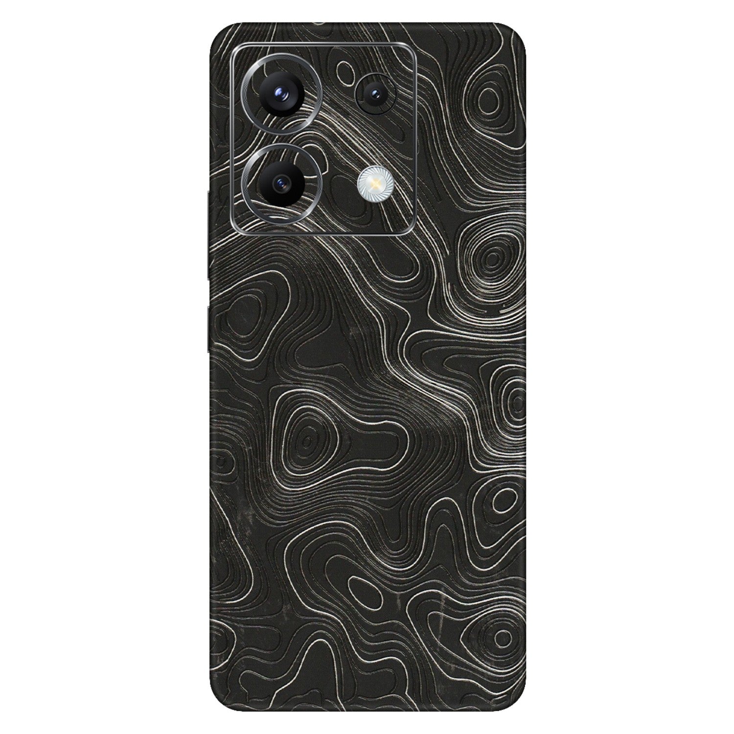 POCO Phone Skins (All Models) - Abstract White Line Map - 3D Embossed Finish (L-269) Poco X6 (5G)