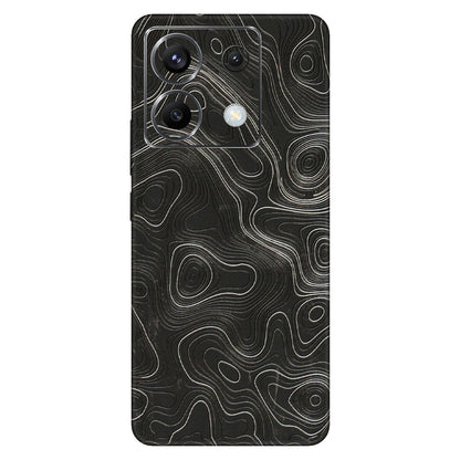 POCO Phone Skins (All Models) - Abstract White Line Map - 3D Embossed Finish (L-269) Poco X6 (5G)