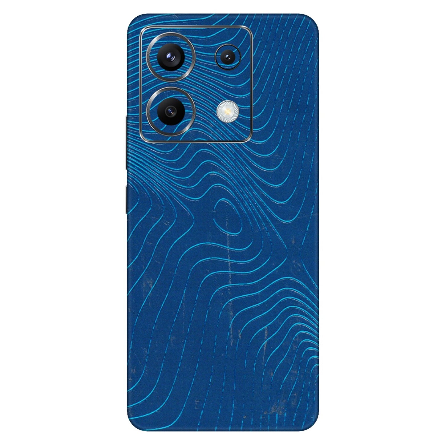 POCO Phone Skins (All Models) - Abstract Blue Line Map - 3D Embossed Finish (L-272) Poco X6 (5G)