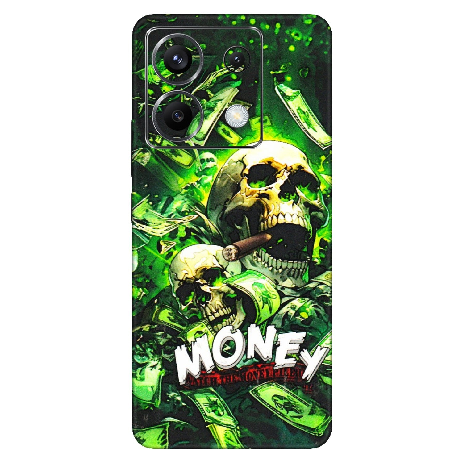 POCO Phone Skins (All Models) - Skull Money - 3D Embossed Finish (L-303) Poco X6 (5G)