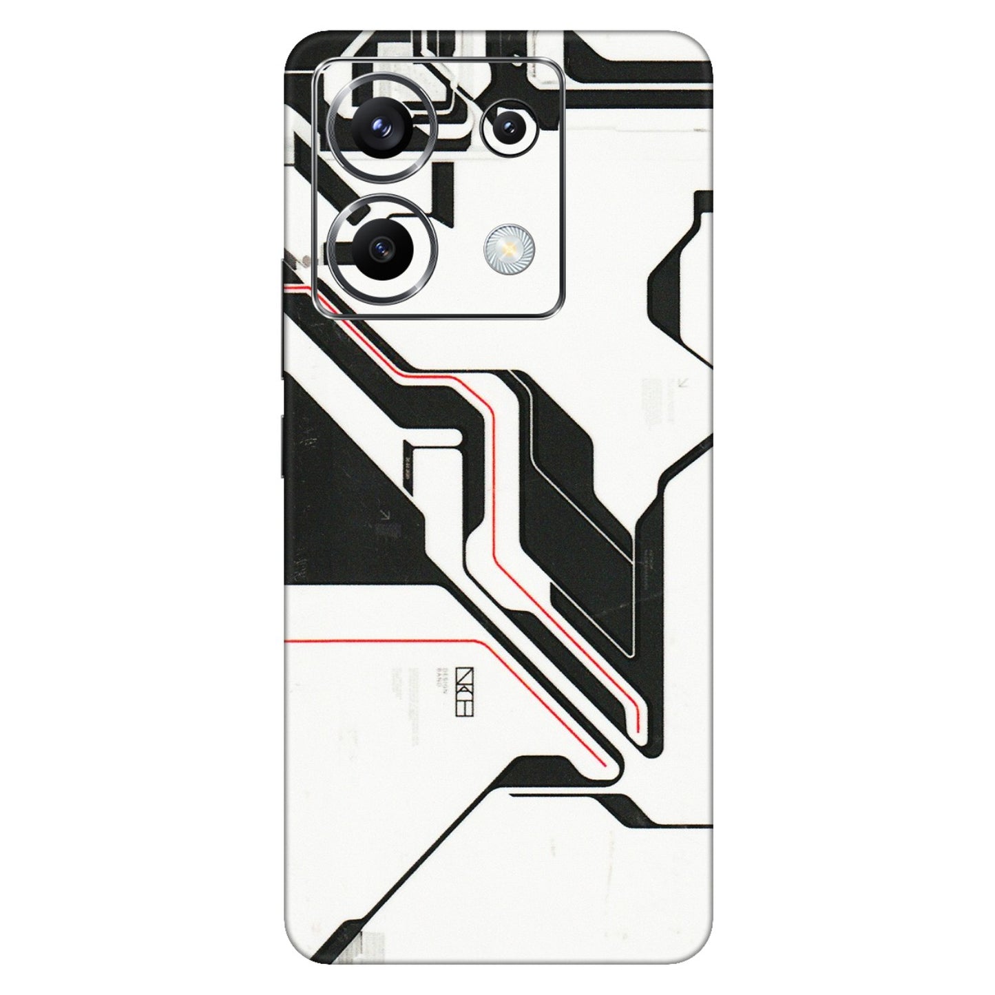 POCO Phone Skins (All Models) - White Techy Logo - 3D Embossed Finish (L-312) Poco X6 (5G)