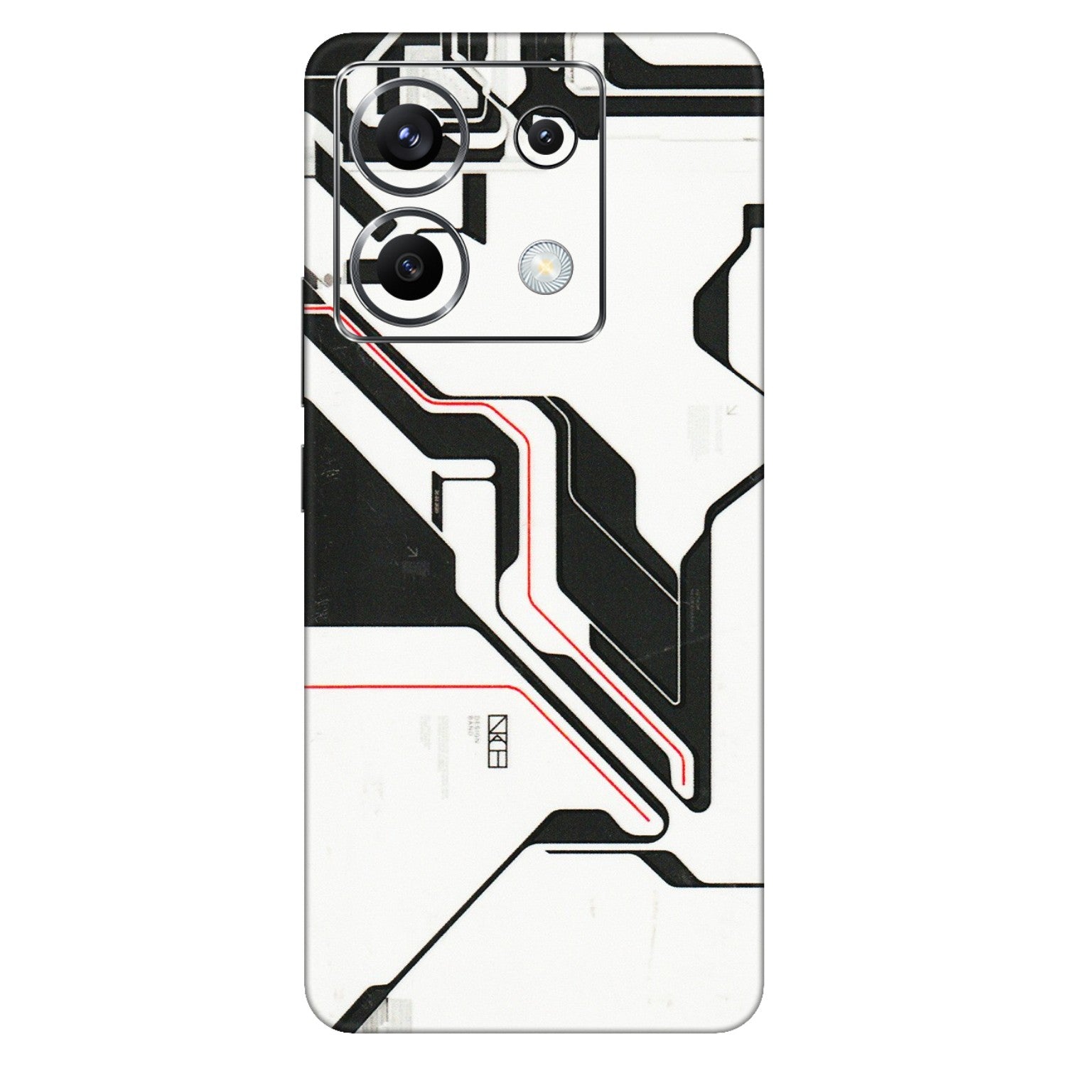 POCO Phone Skins (All Models) - White Techy Logo - 3D Embossed Finish (L-312) Poco X6 (5G)