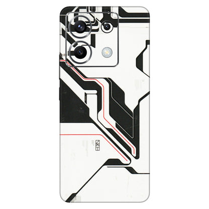 POCO Phone Skins (All Models) - White Techy Logo - 3D Embossed Finish (L-312) Poco X6 (5G)