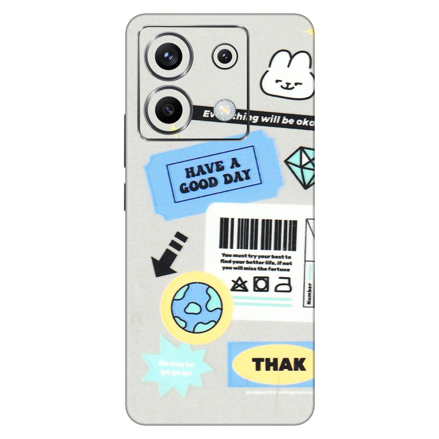 POCO Phone Skins (All Models) - Will Be Okay Design - 3D Embossed Finish (L-316) Poco X6 (5G)