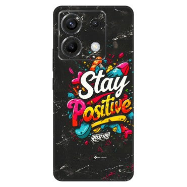 POCO Phone Skins (All Models) - Stay Positive Black - 3D Embossed Finish (L-31) Poco X6 (5G)