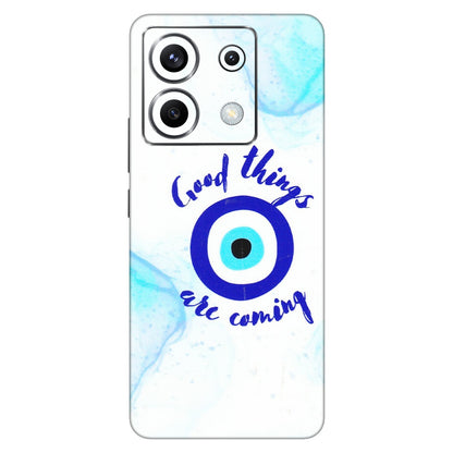 POCO Phone Skins (All Models) - Evil Eye Good Things Are Coming - 3D Embossed Finish (L-322) Poco X6 (5G)