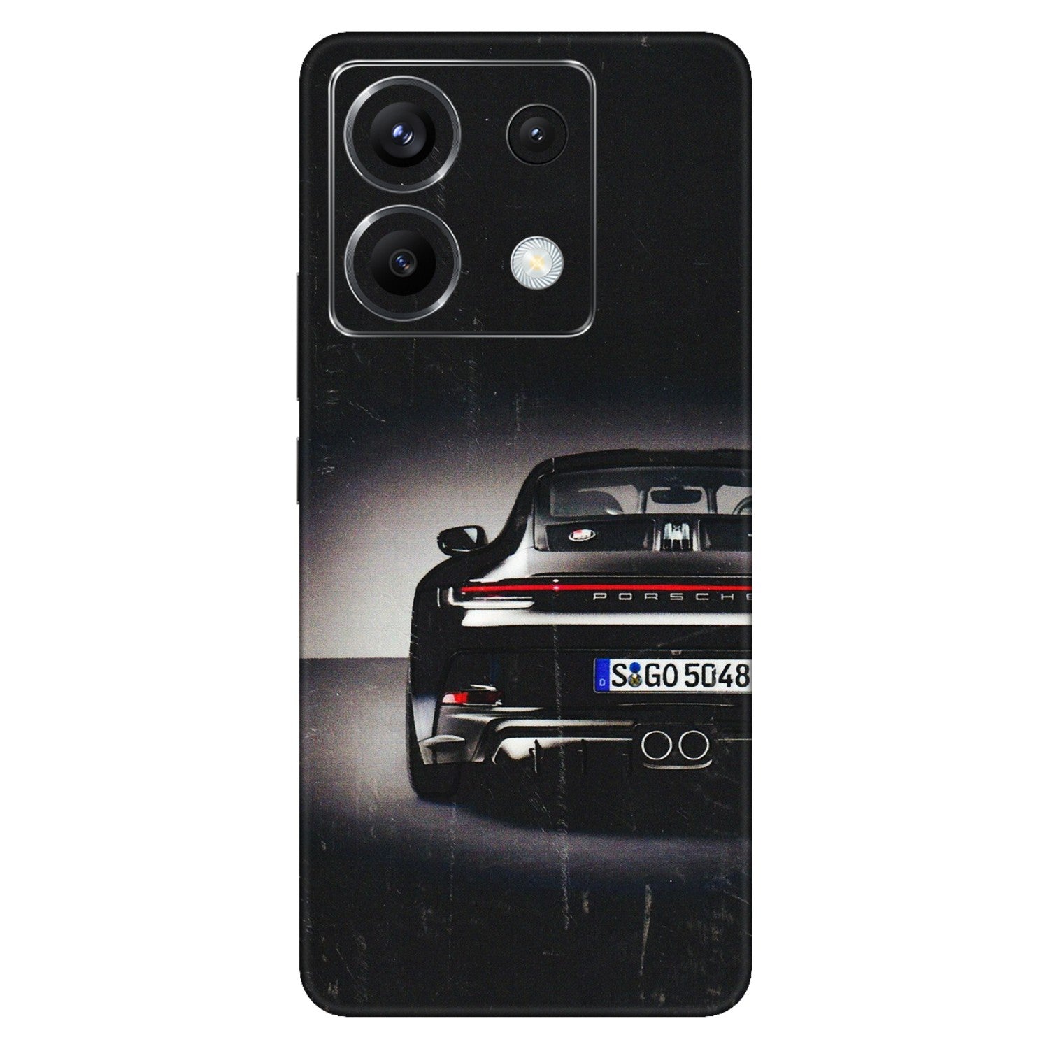 POCO Phone Skins (All Models) - New Black Porsche GT3 - 3D Embossed Finish (L-327) Poco X6 (5G)