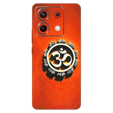 POCO Phone Skins (All Models) - Aum Shiv Orange - 3D Embossed Finish (L-32) Poco X6 (5G)