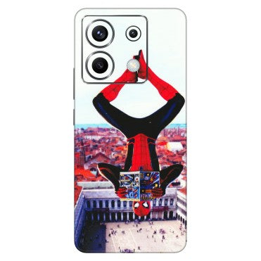 POCO Phone Skins (All Models) - Spiderman Hanging - 3D Embossed Finish (L-53) Poco X6 (5G)