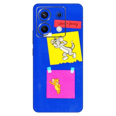 POCO Phone Skins (All Models) - Tom N Jerry Sticky Notes - 3D Embossed Finish (L-88) Poco X6 (5G)