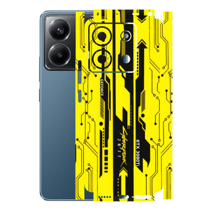 POCO Phone Skins (All Models) - Yellow Cyberpunk - 3D Embossed Finish (L-93) Poco X6 (5G)