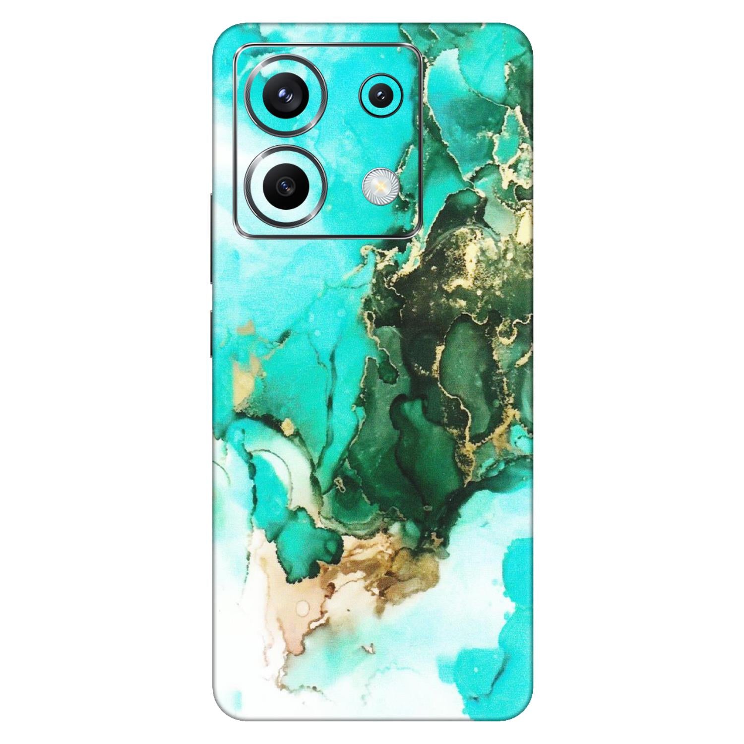POCO Phone Skins (All Models) - The Blue Gold Marble - Matte Finish (M-124) Poco X6 (5G)
