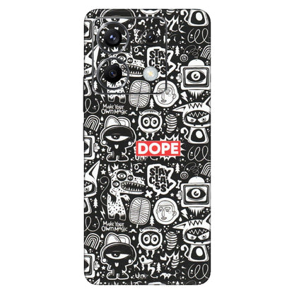 POCO Phone Skins (All Models) - Dope Stay Classy Black Doodles - Matte Finish (M-126) Poco X6 (5G)