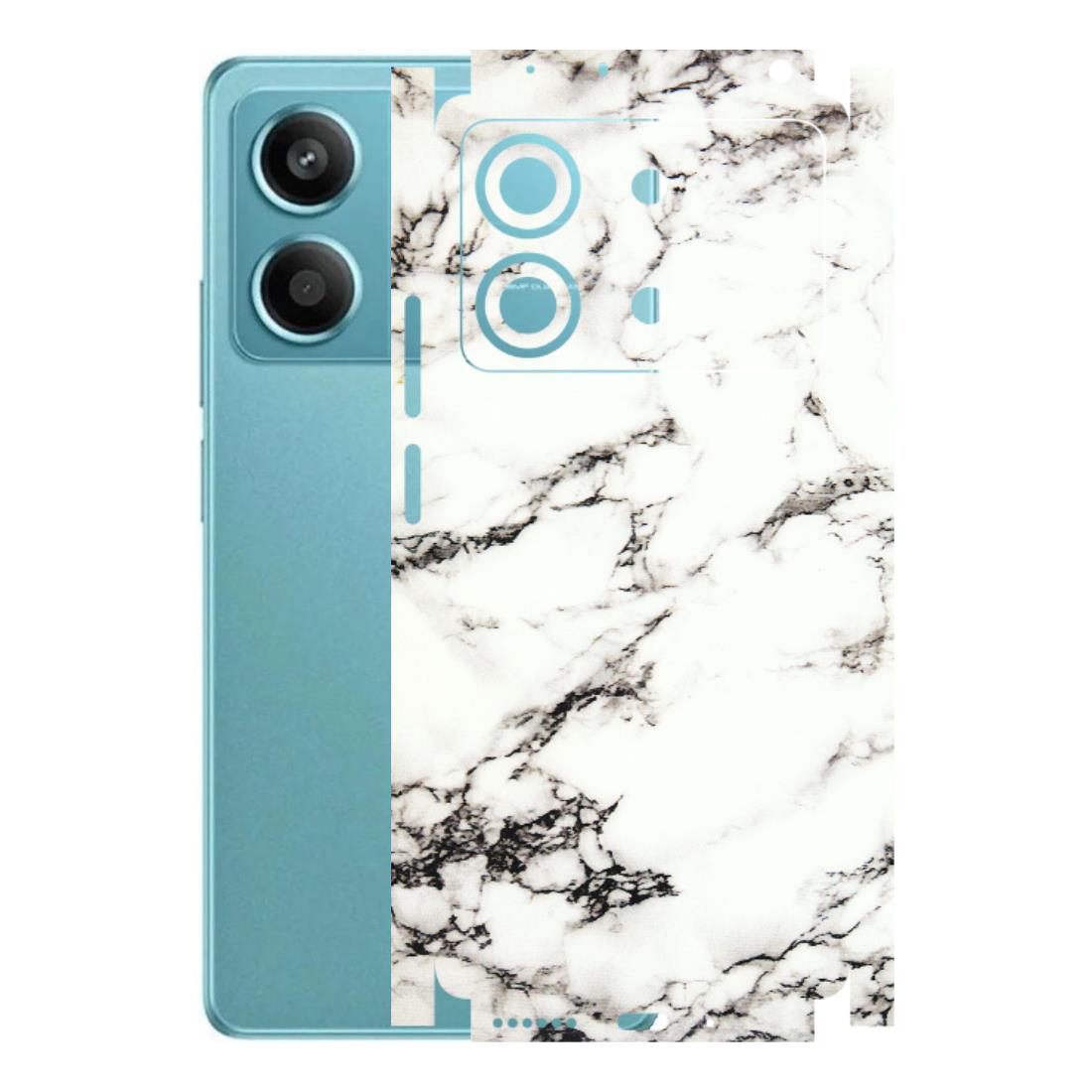 POCO Phone Skins (All Models) - Black and White Marble Texture - 3D Embossed Finish (L-124) Poco X6 NEO (5G)