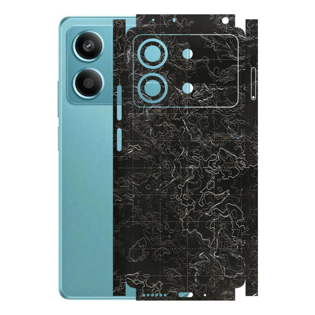 POCO Phone Skins (All Models) - Black map Texture - 3D Embossed Finish (L-201) Poco X6 NEO (5G)